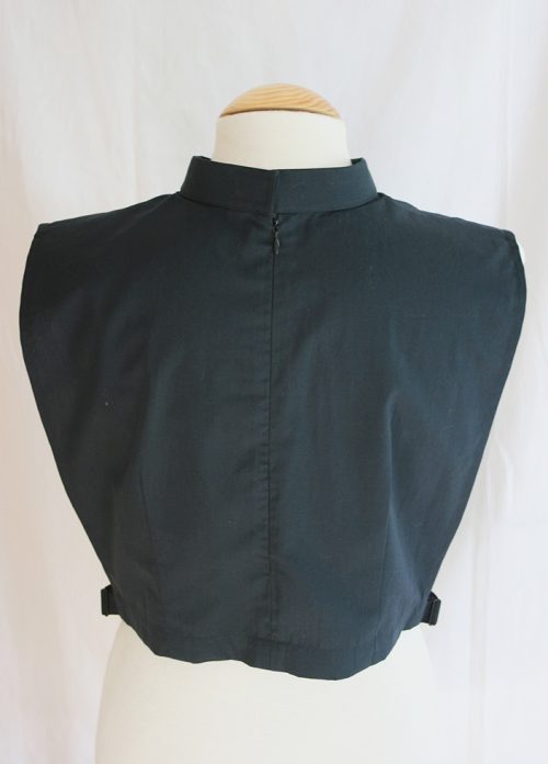 Women's Clergy Blouse Tab Collar Shirt Front - Black