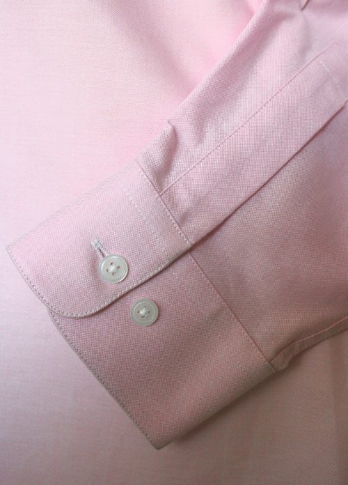 Womens Cotton Clergy Blouse Pink Oxford Long Sleeve