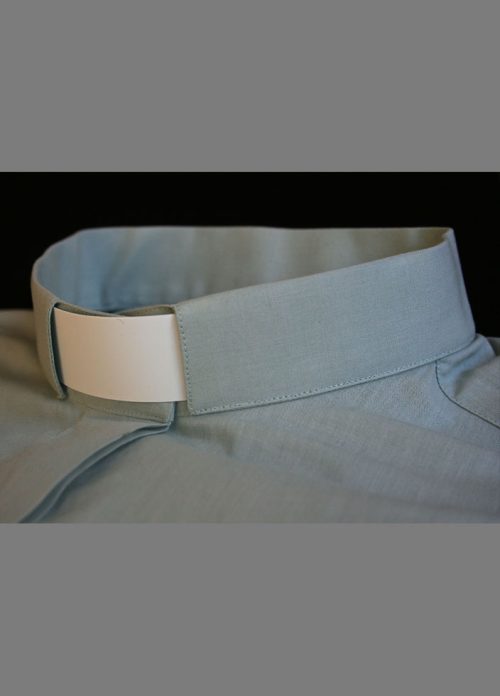 Women's Cotton Tab Collar Clergy Blouse - Light Grey