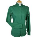 Women’s Cotton Clergy Blouse – Emerald Green