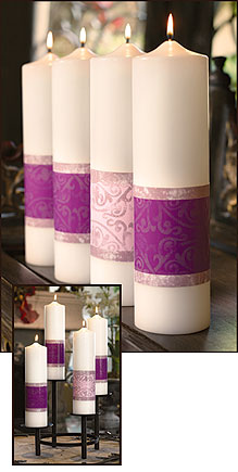 Advent Pillar Candles Emmanuel Series Set 4