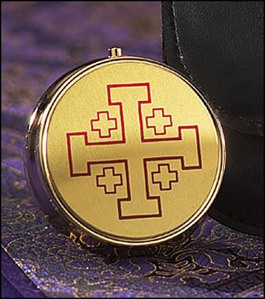 7-Host Communion Pyx Jerusalem Cross Pkg of 3