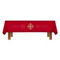 Altar Frontal and Holy Trinity Cross Red Overlay Cloth
