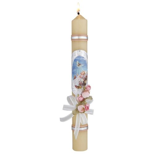 Baptism Candle-Girl with Dove Case of 4