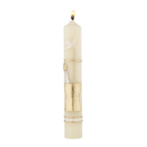 Baptismal Candle Dove and Shell Case of 4