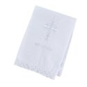 Baptismal Towel with Cross Lace Trim 4 Pk