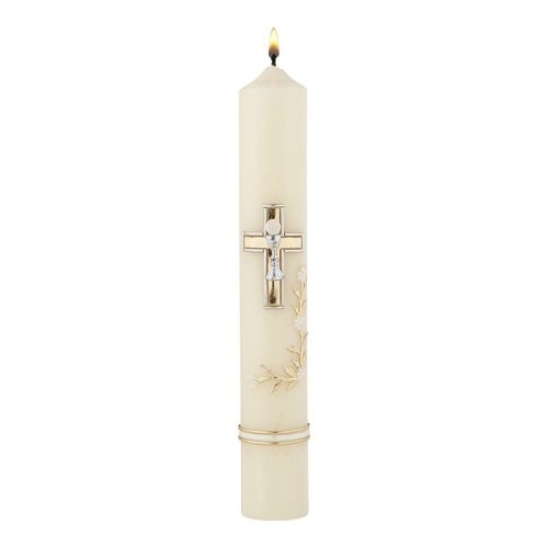 Classic Cross First Communion Candle Case of 4