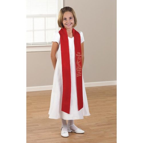 Come Holy Spirit Red Confirmation Stoles 3 Pkg