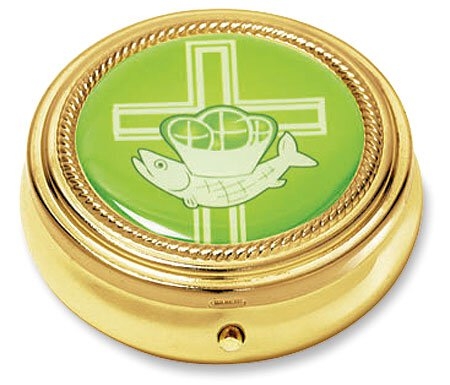 Cross with Loaves and Fish Communion Pyx  Pkg of 3