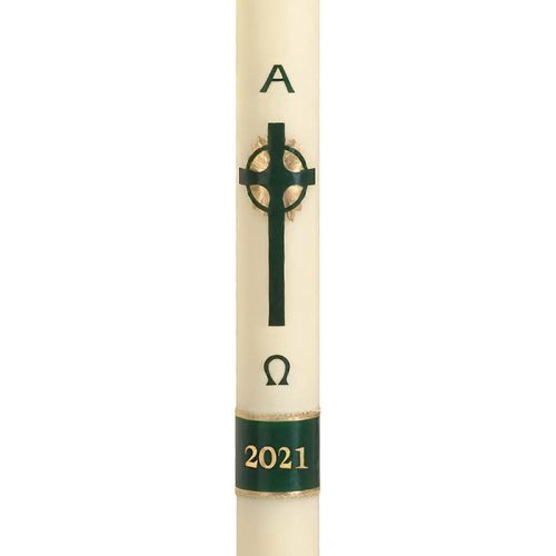 Emerald Celtic Cross Paschal Candle