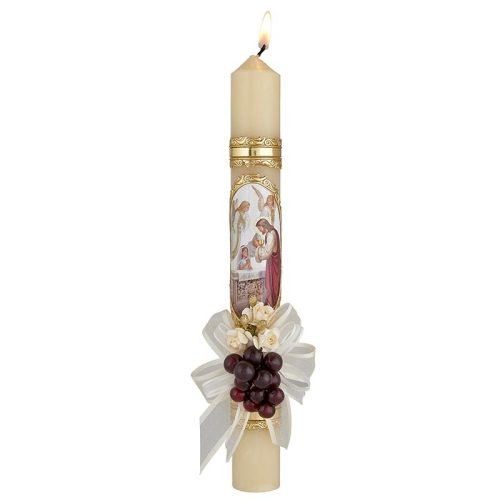 First Communion Candle-Girl w ribbon & flowers Case of 4