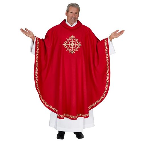 Holy Trinity Cross Red Clergy Chasuble