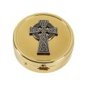 Irish Celtic Cross Communion Pyx - 24kt Gold