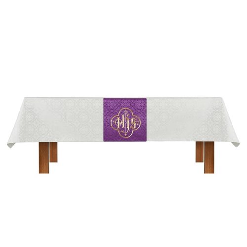 Ivory Purple Cloth and Overlay Altar Parament