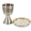 Last Supper Etched Chalice and Bowl Paten