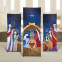 Let us Adore Him Nativity X-Stand Church Banner Set of 3
