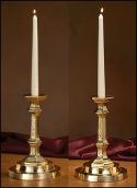 Church Altar Candlesticks with Filigree Design Pair