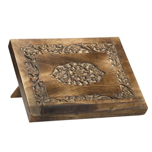 Medallion Wood Carved Bible Missal Stand