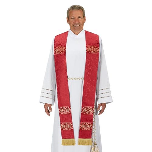 Monreale Red Overlay Clergy Stole