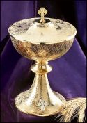 Celtic Cross Ciborium with Cover Brushed Brass