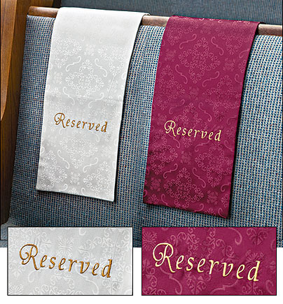 Embroidered Jacquard Reserve Pew Cloth Pkg of 4