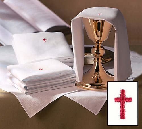 Red Cross Chalice Pall Pkg of 12