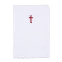 Red Cross with Lace Trim Purificator Pkg of 4