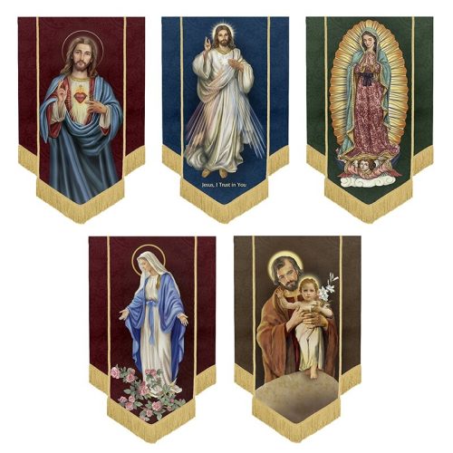 Sacred Image Series Catholic Church Banners Set of 5