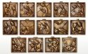 Stations of The Cross -Plaques Set of 14 Solid Brass