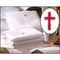 Cotton Lavabo Towel with Red Cross Embroidery Pkg 12