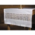 Latin Cross and IHS Lace Altar Frontal Cotton Blend