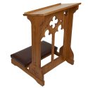 Holy Cross Padded Altar Server Kneeler Oak Stain