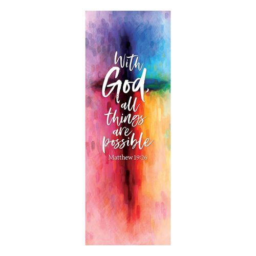 With God All Things are Possible Church Banner for X-Stand