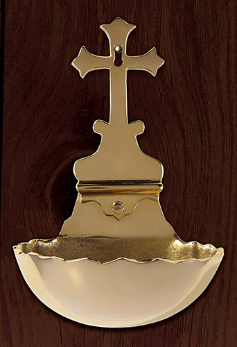 Holy Water Font with Cross wall mount