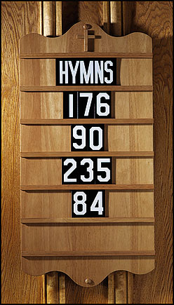 wall mount church hymnal board