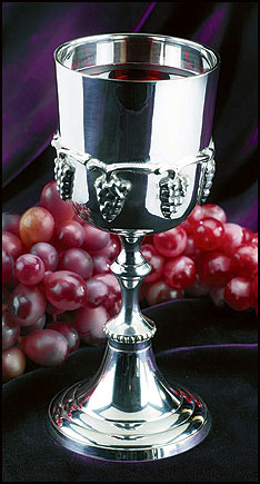 Silver Communion Cup with Grapes