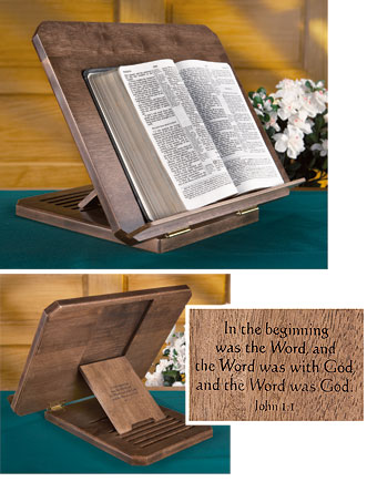 Bible Stand with Silk Screened Scripture Verse