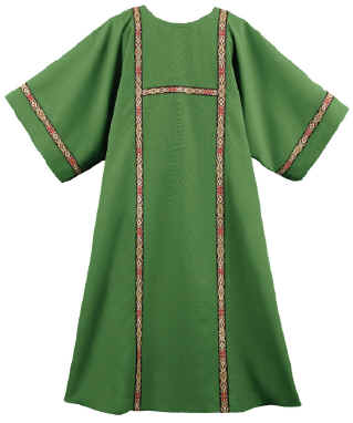 Green Deacon Dalmatic Tapestry Piping