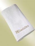 minister white church towel