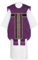 purple tapestry Fiddle Back Chasuble
